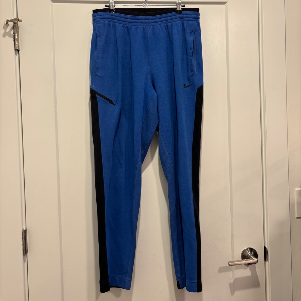 Nike LeBron James Therma-FIT Basketball Sweatpants Blue Black Mens Large